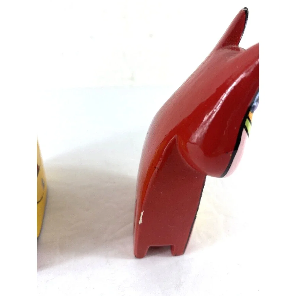 Set of 2 Wooden Cat Figurines Tallest is 8